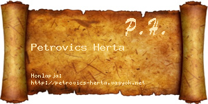 Petrovics Herta névjegykártya